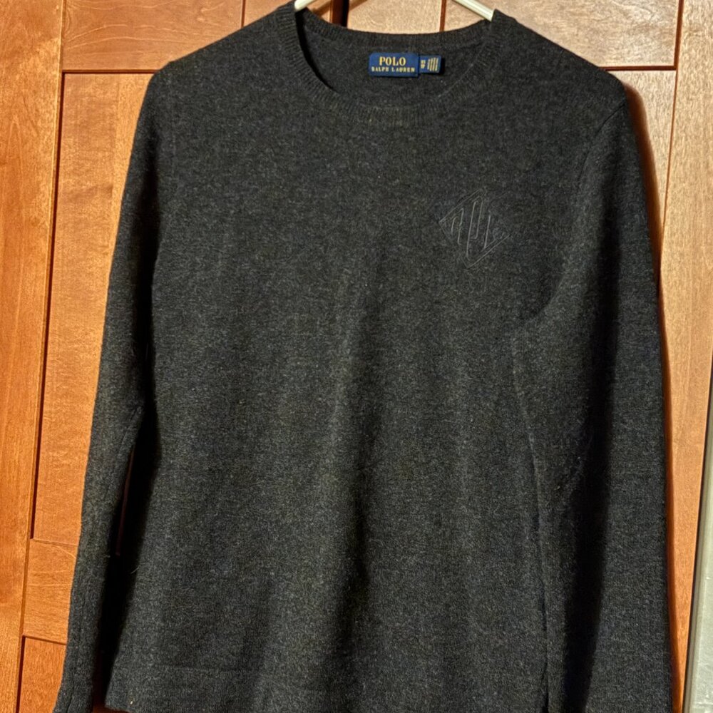 Polo Ralph Lauren XS/TP HTR Navy Wool-Cashmere Blend Crew-neck Pullover Sweater